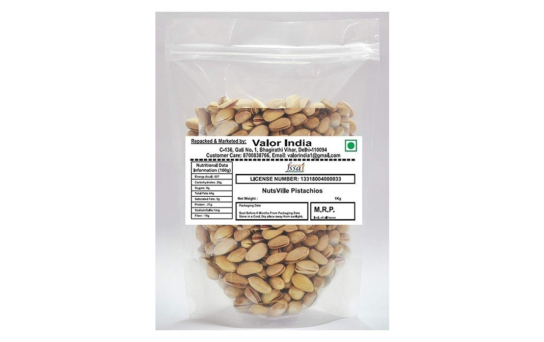 Nuts Ville Roasted & Salted Pistachios    Pack  1 kilogram